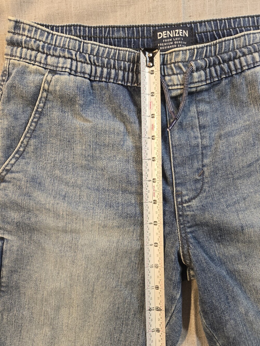 DENIZEN From Levis Boys Size 16 Light Wash Denim Drawstring Jogger Pants - Picture 10 of 14